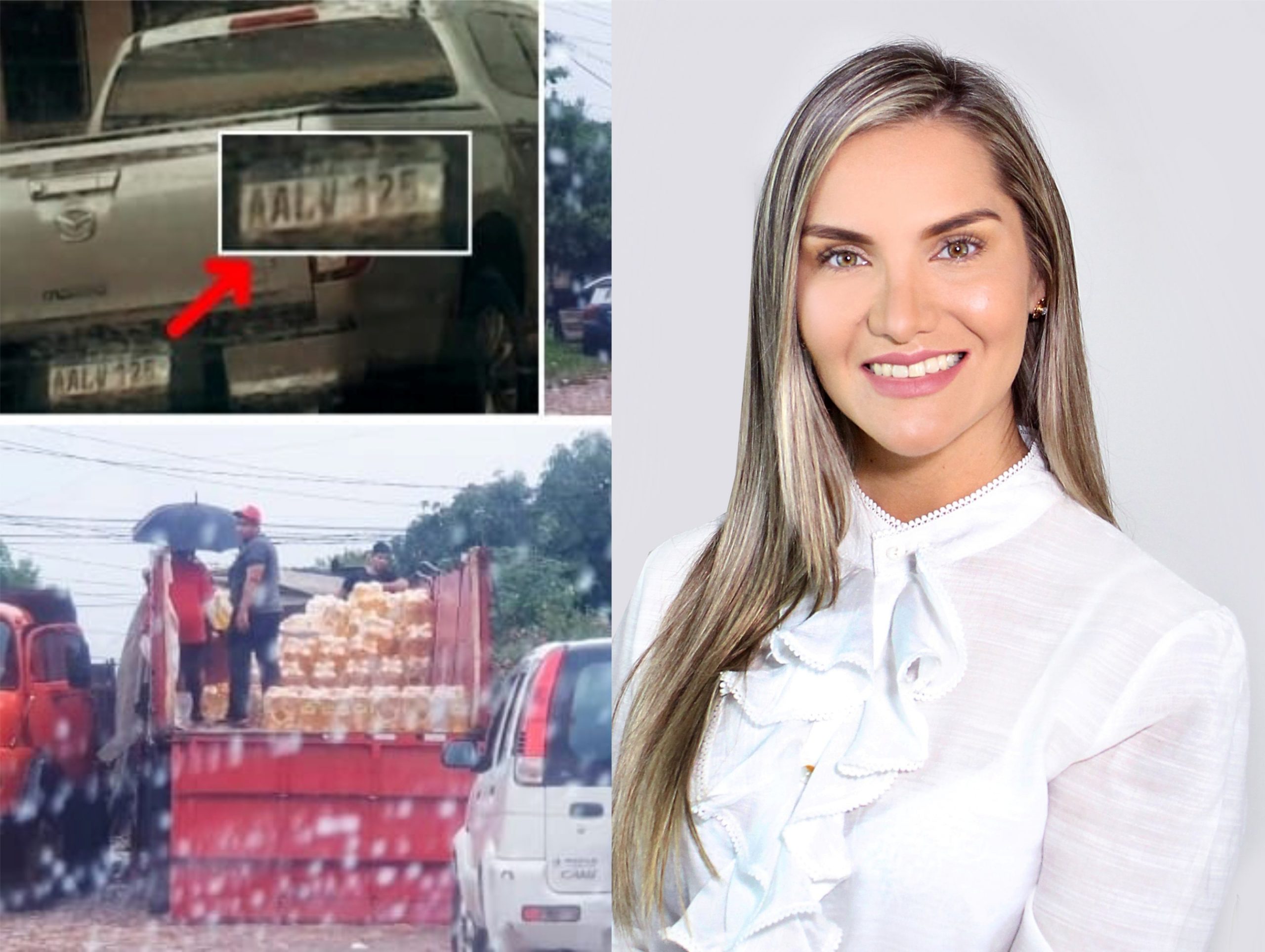 Bajo lluvia, entregan víveres a candidata colorada