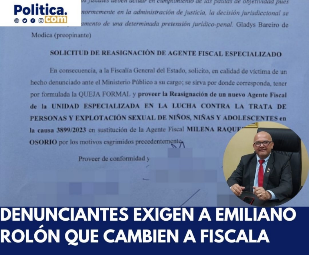 DENUNCIANTES EXIGEN A EMILIANO ROLÓN QUE CAMBIEN A FISCALA