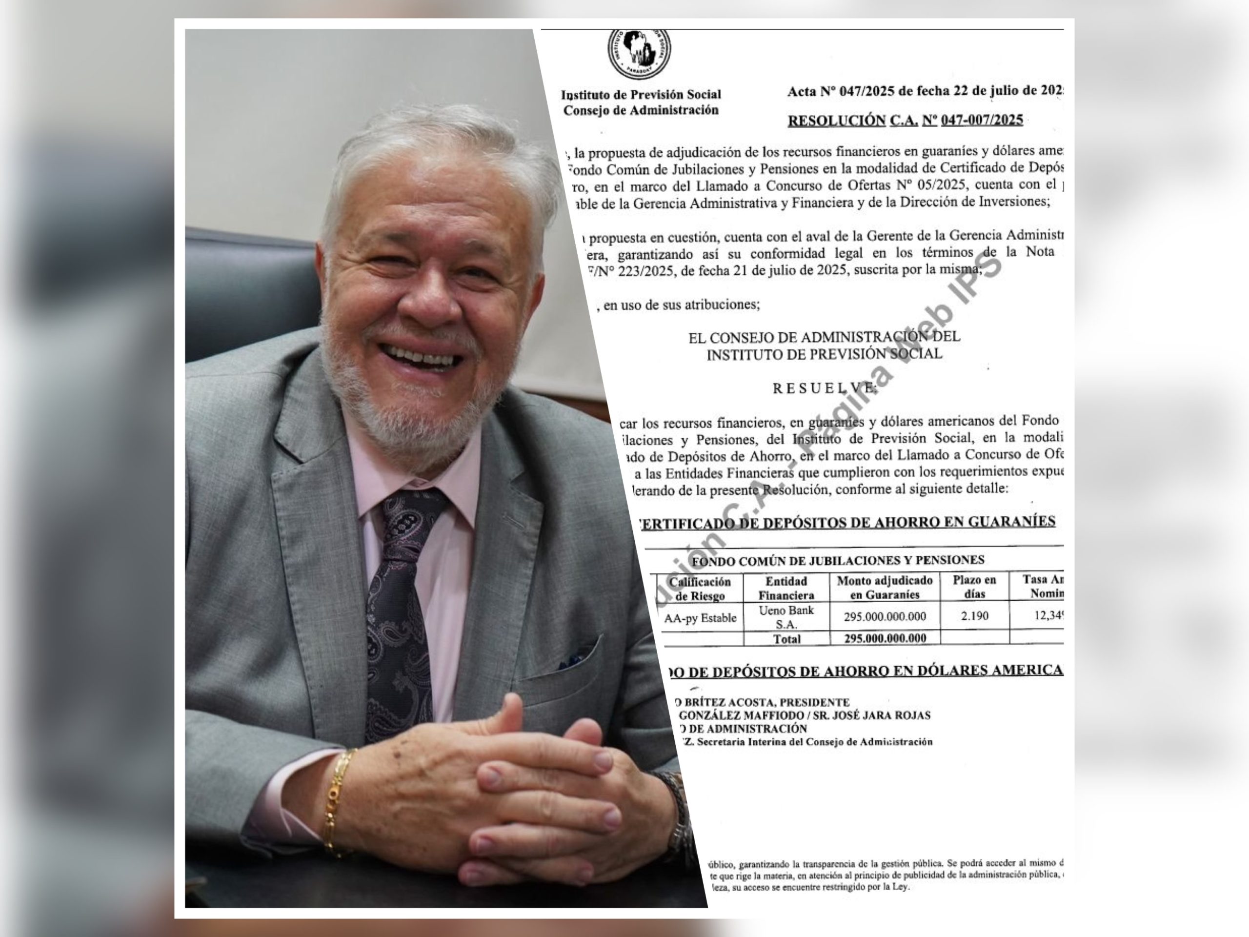 Más dinero de las jubilaciones del IPS termina en UENO, mientras los asegurados siguen esperando mejoras